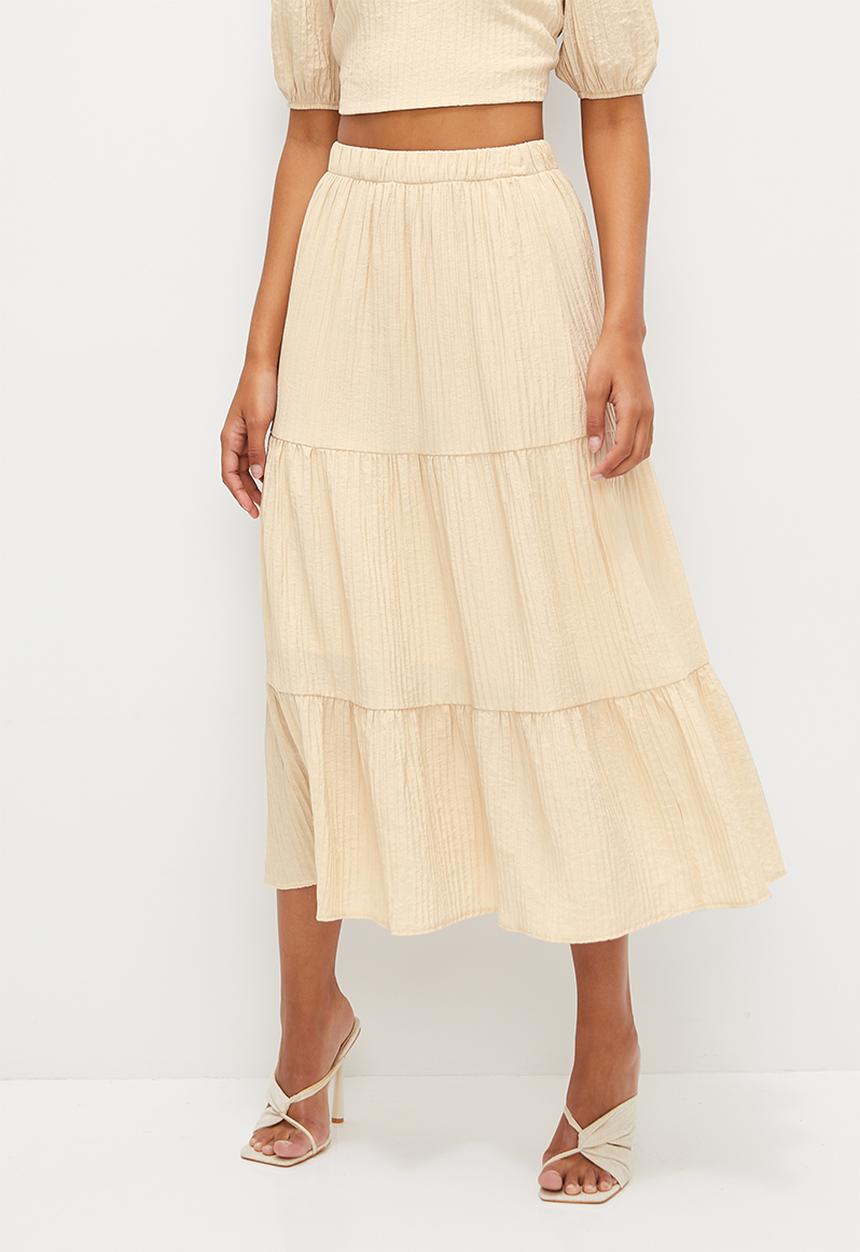 MILLA - Co-ord textured midi skirt - brazillian sand