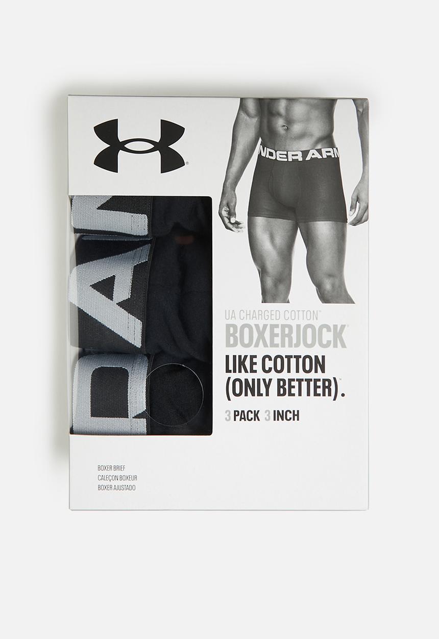Under Armour - Ua charged cotton 3in 3 pack - black