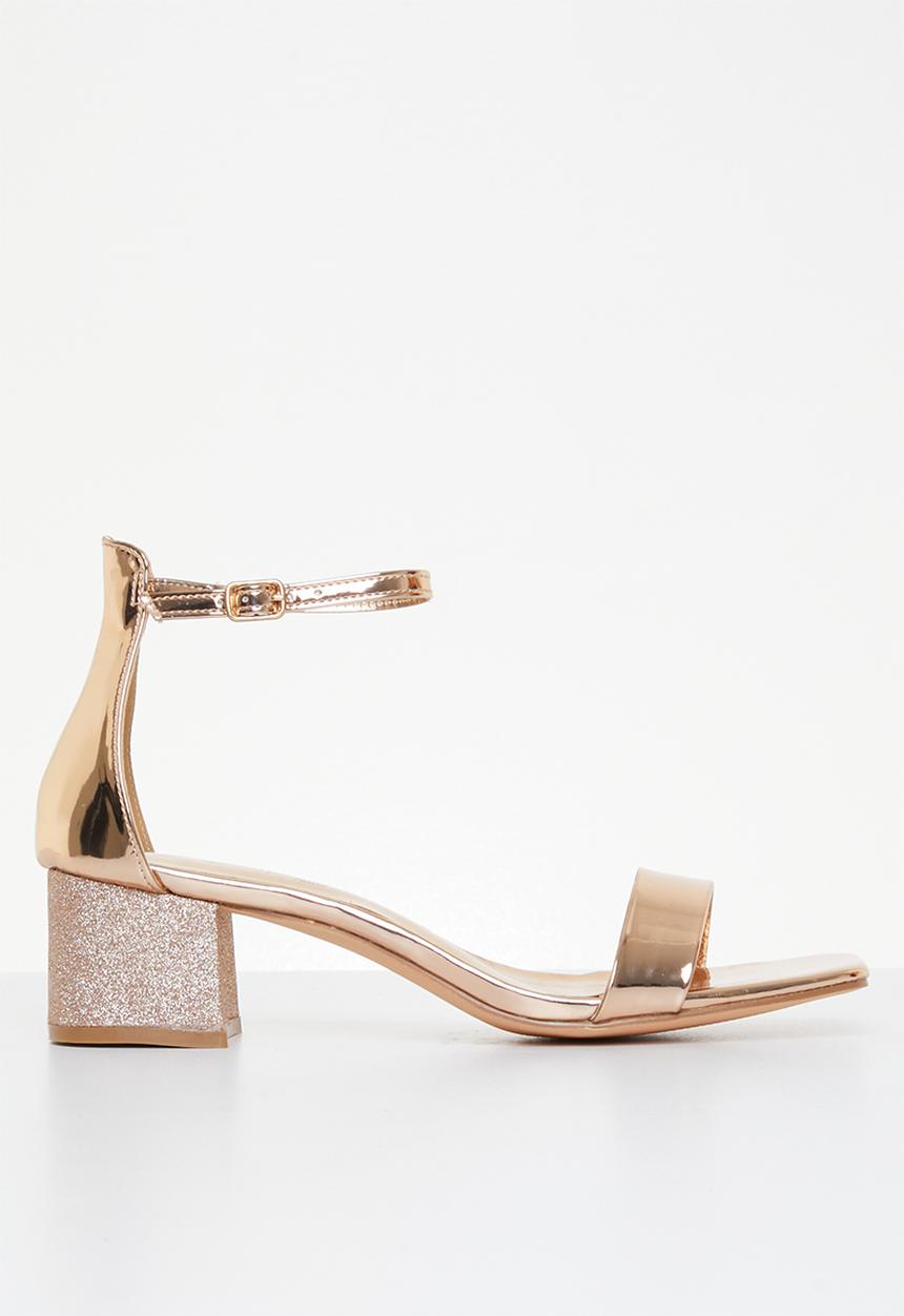 Butterfly Feet - Shimmer 1 block heel - rose gold