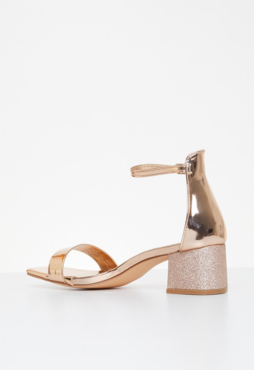 Butterfly Feet - Shimmer 1 block heel - rose gold
