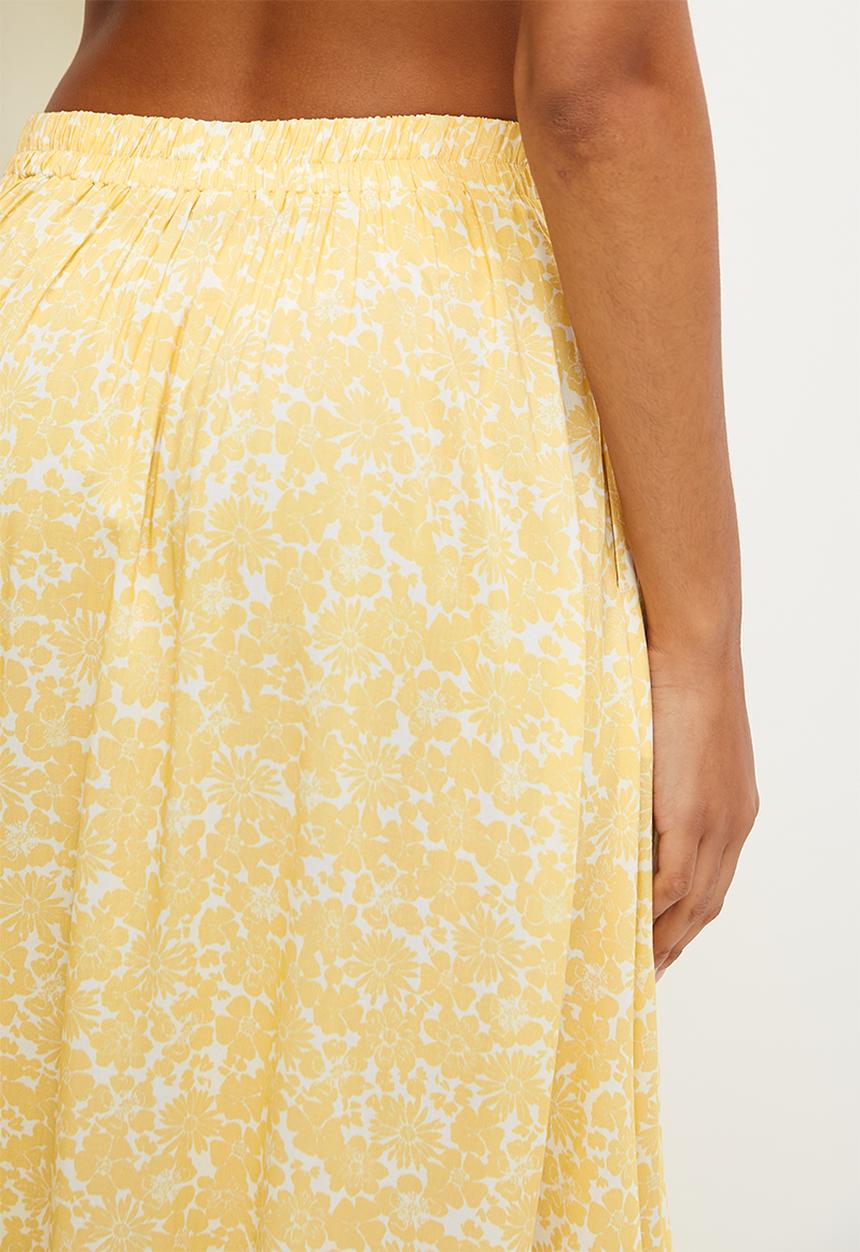 MILLA - Co-ord circle midi skirt - yellow daisy