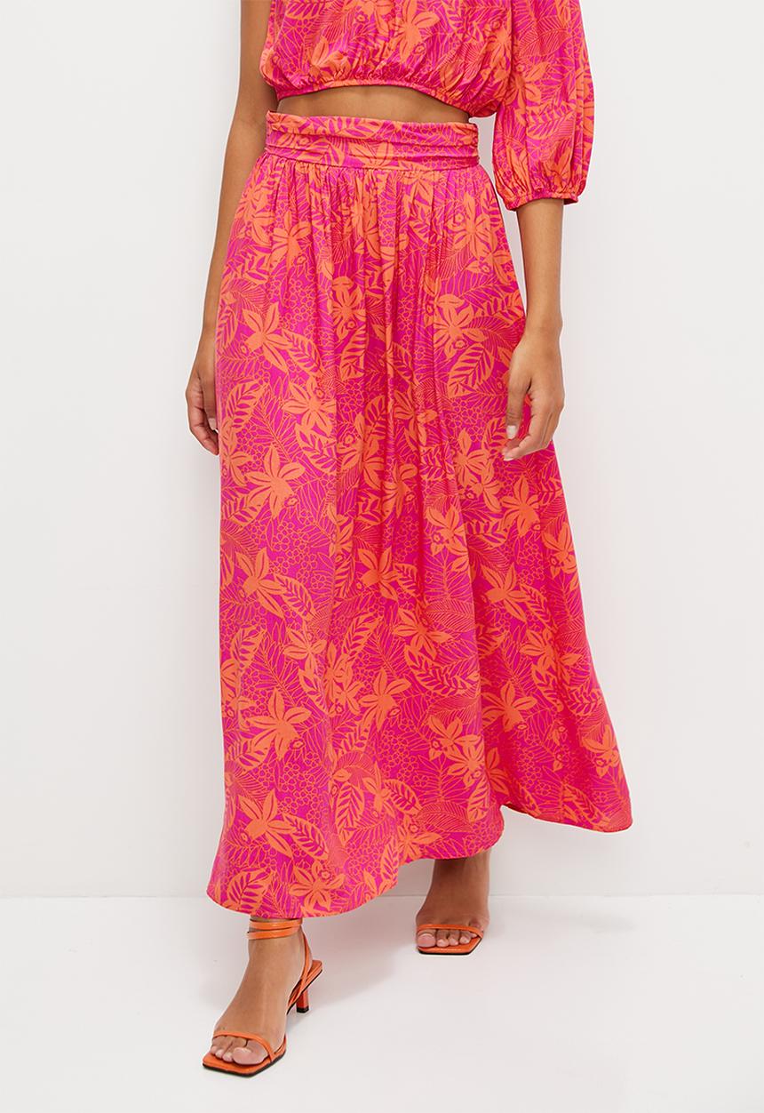 MILLA - Co-ord a-line maxi skirt - bold floral