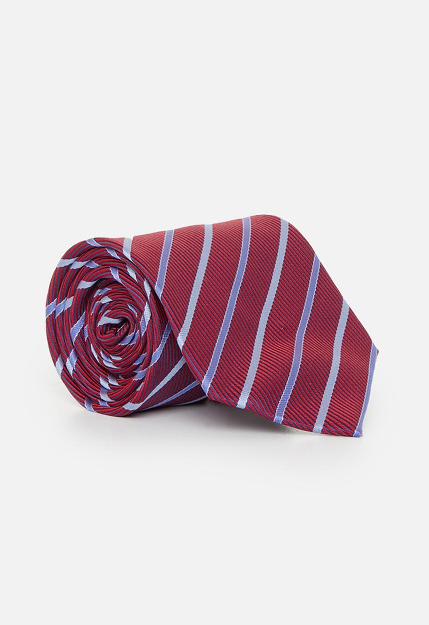 basicthread - Diagonal stripe tie - burgundy