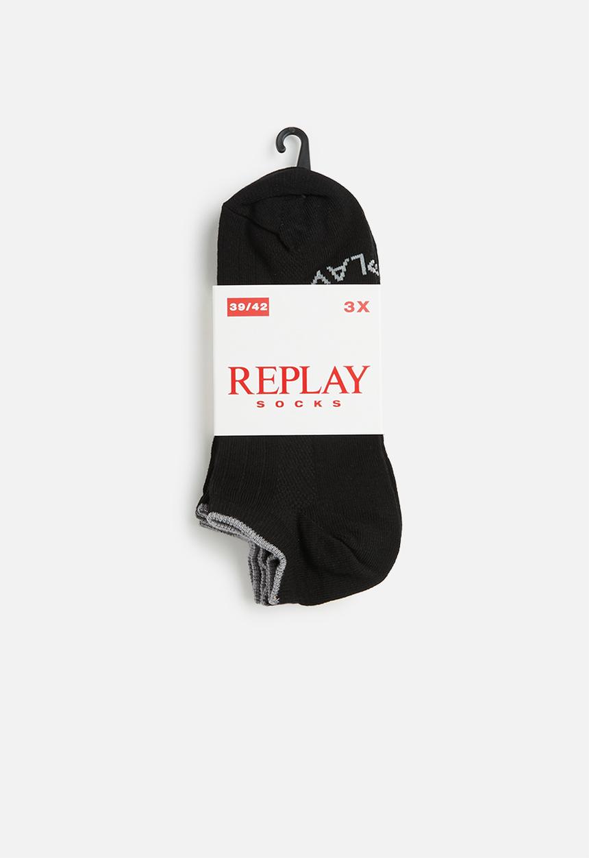 Replay - Replay liner ultralight 3 pack socks  - black & grey