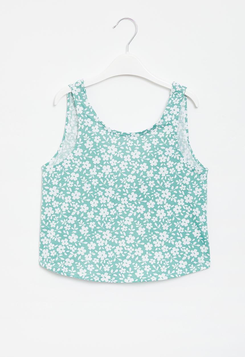 Superbalist - Top with twist back detail - sage print