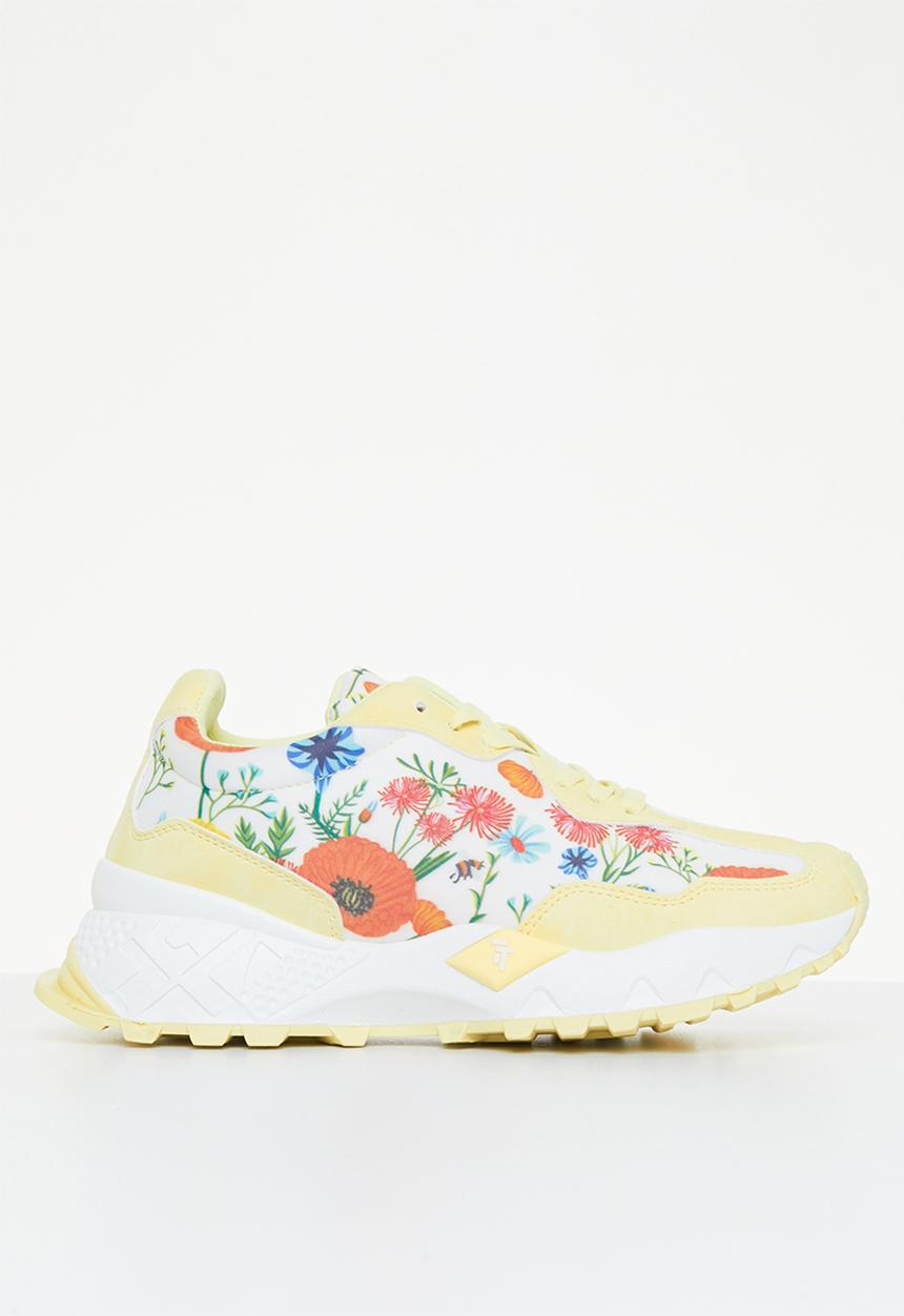 Tom Tom - Bloom chic lace-up sneaker - lemon floral