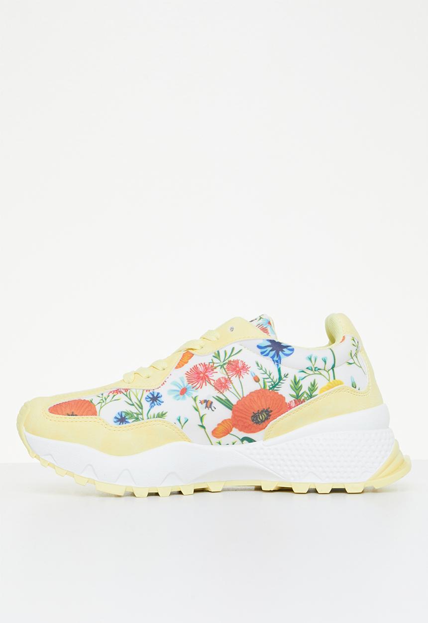 Tom Tom - Bloom chic lace-up sneaker - lemon floral