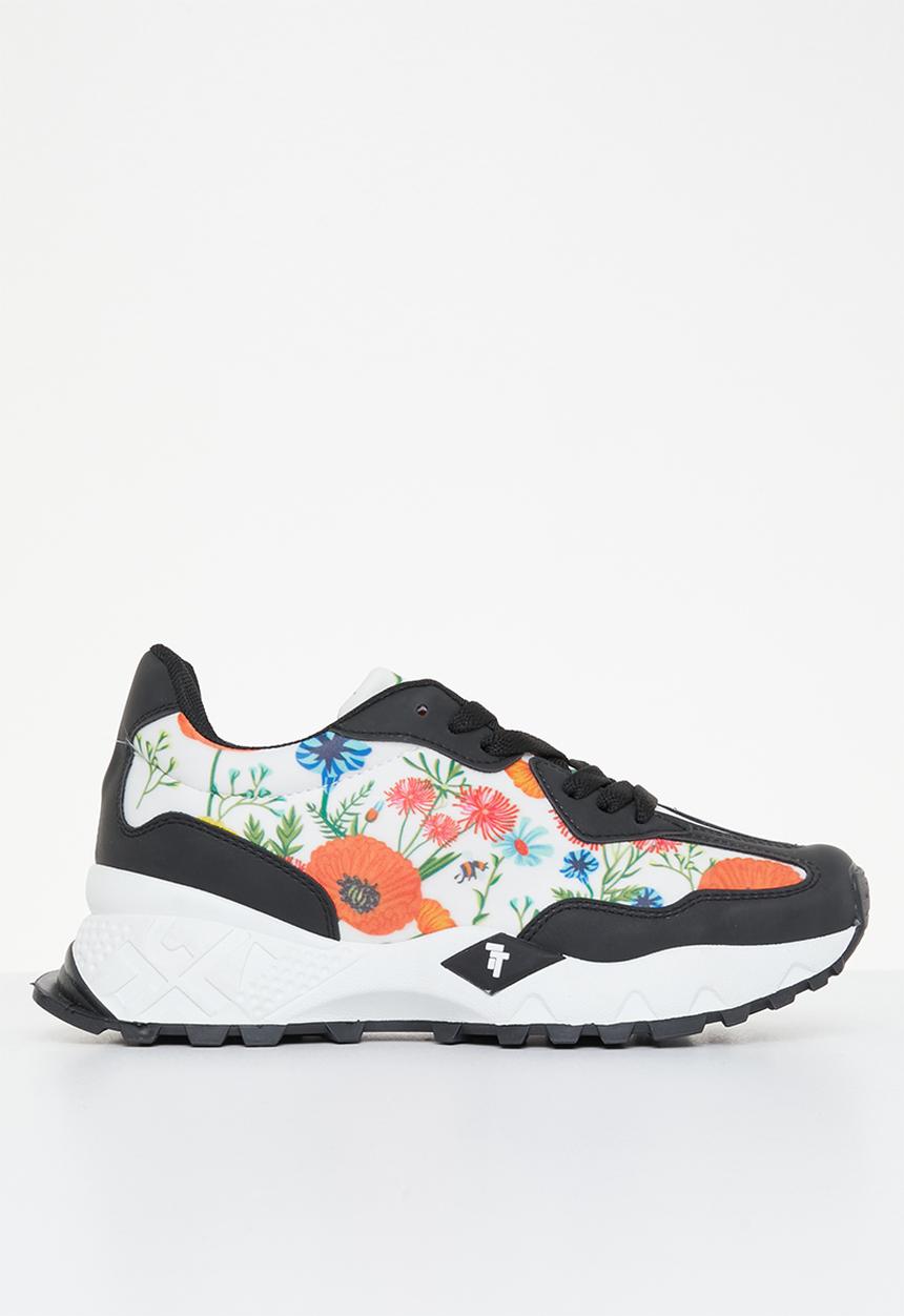 Tom Tom - Bloom chic lace-up sneaker - black floral