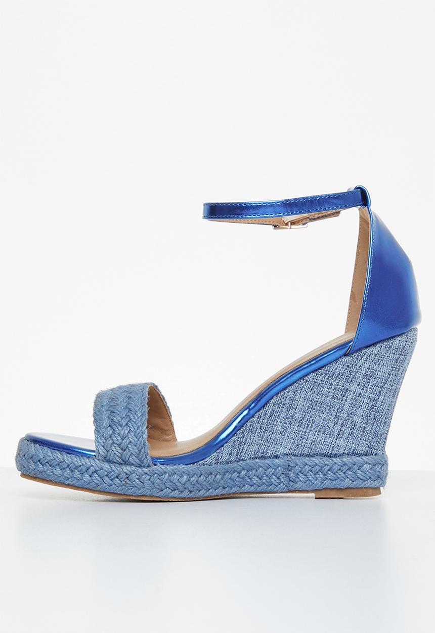 Miss Black - Wicked1 wedge heel - blue