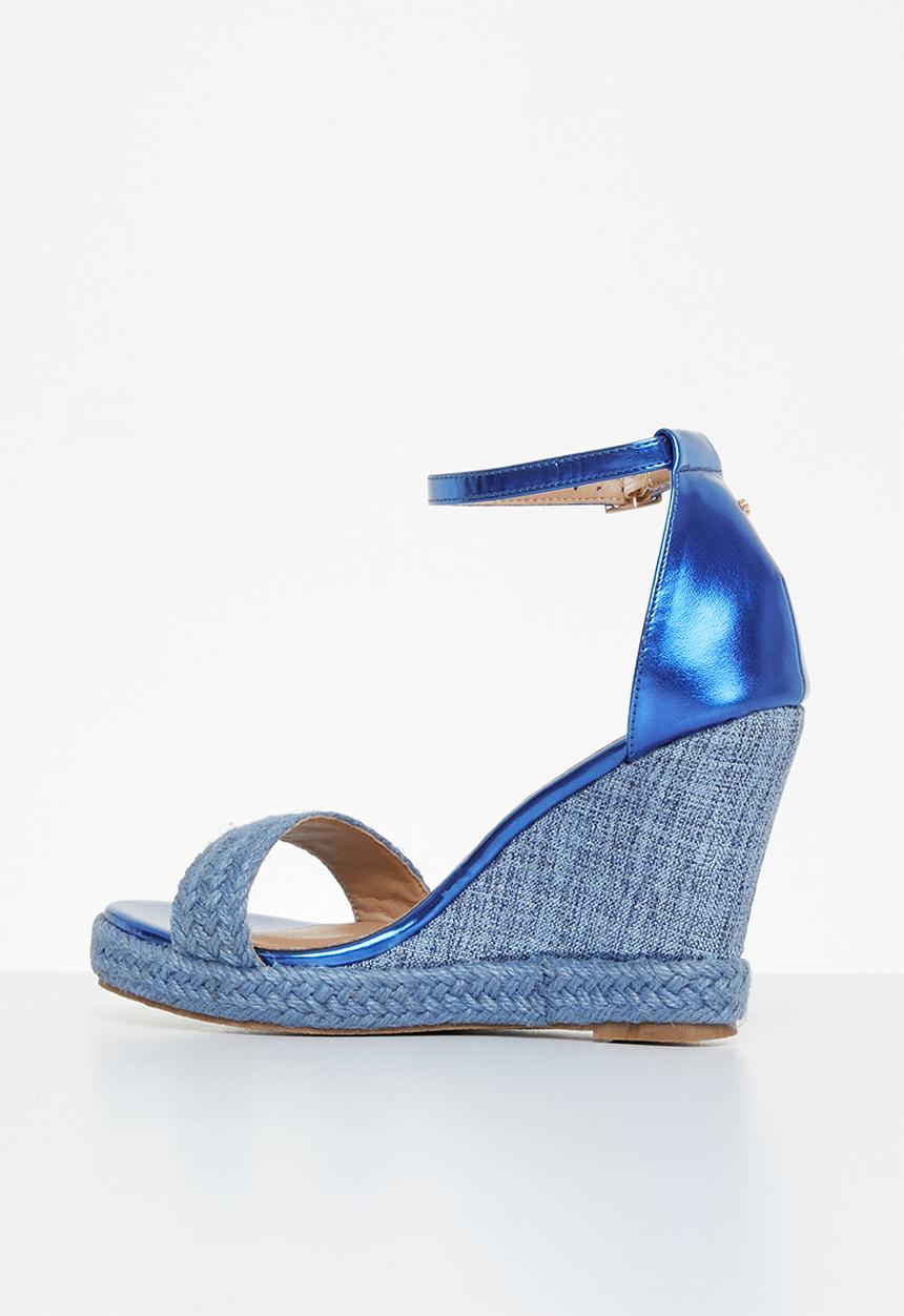 Miss Black - Wicked1 wedge heel - blue