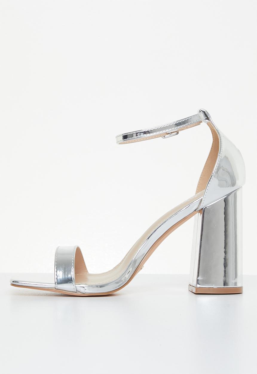 Miss Black - Bliss1 ankle strap heel - silver