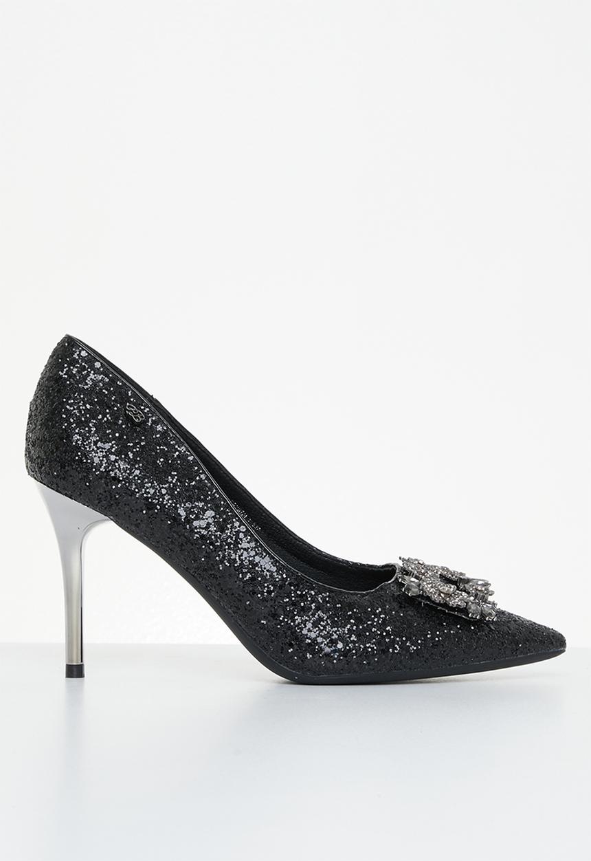 Miss Black - Crystal1 court heel - black