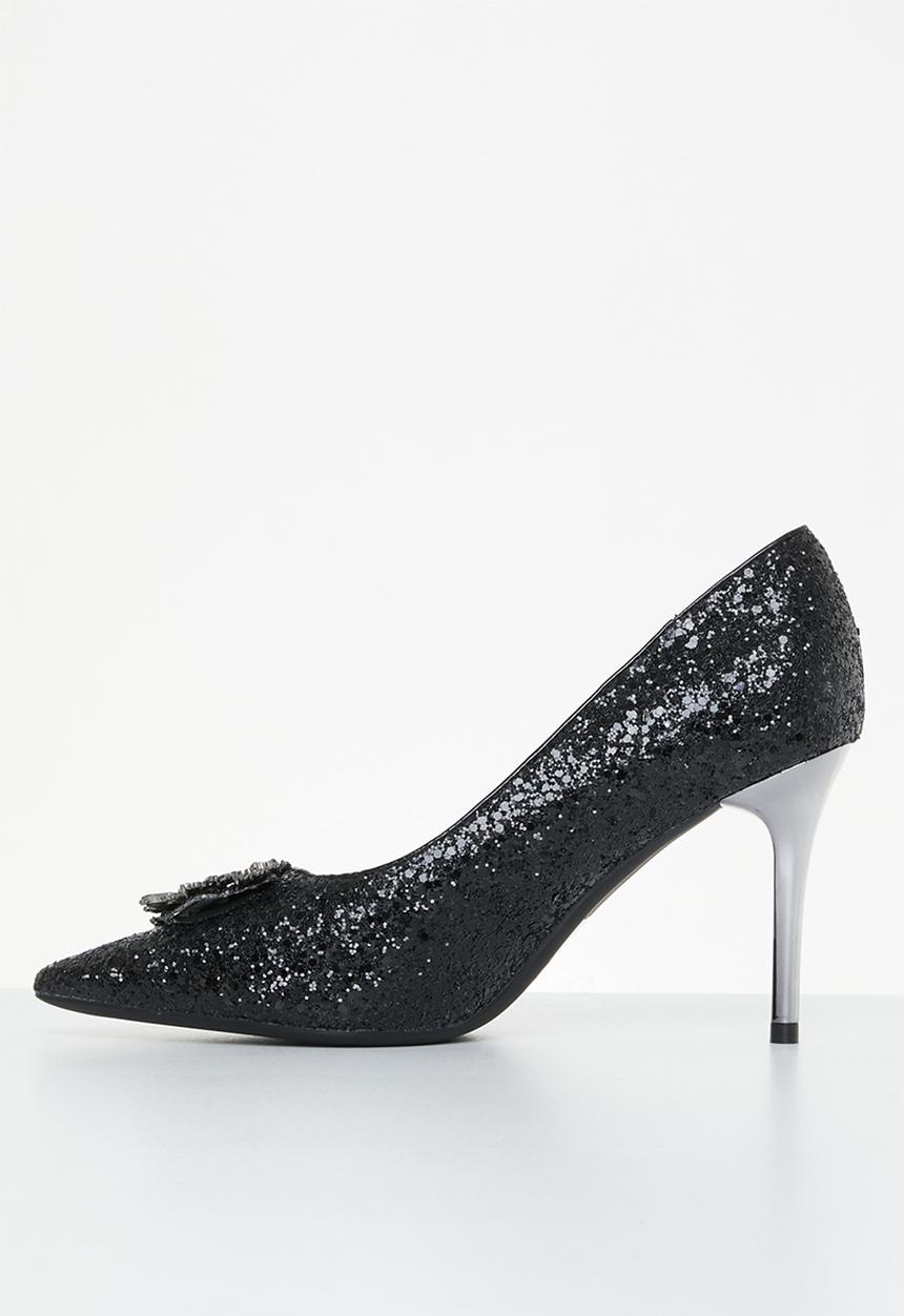 Miss Black - Crystal1 court heel - black