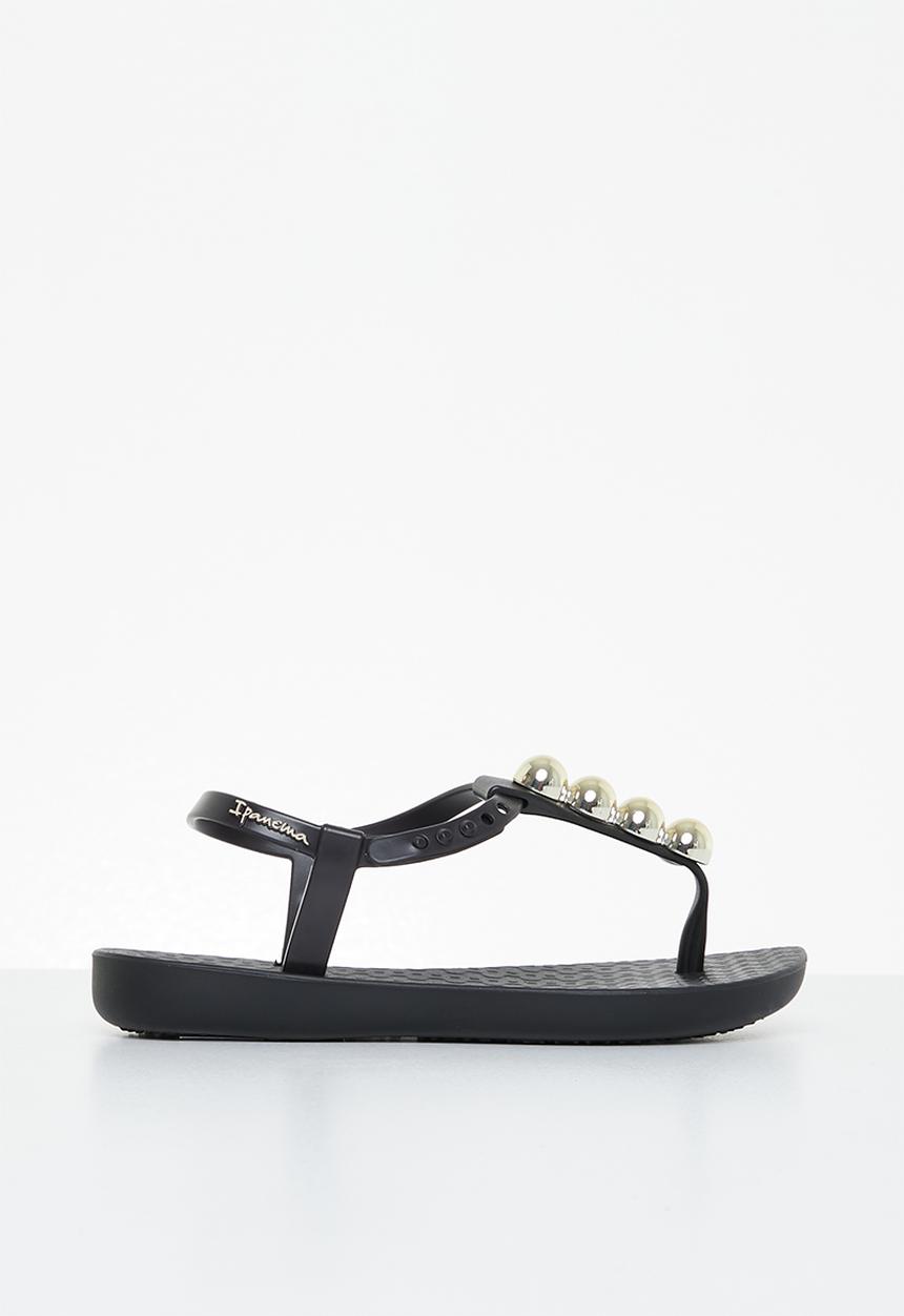 Ipanema - Beaded thong slipper -  black