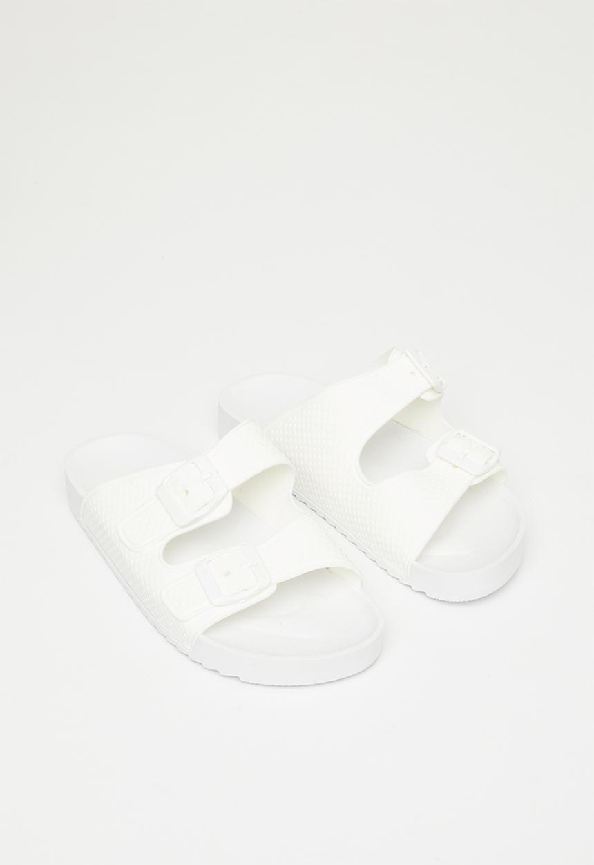 Rebel Republic - Kids strap slides - white