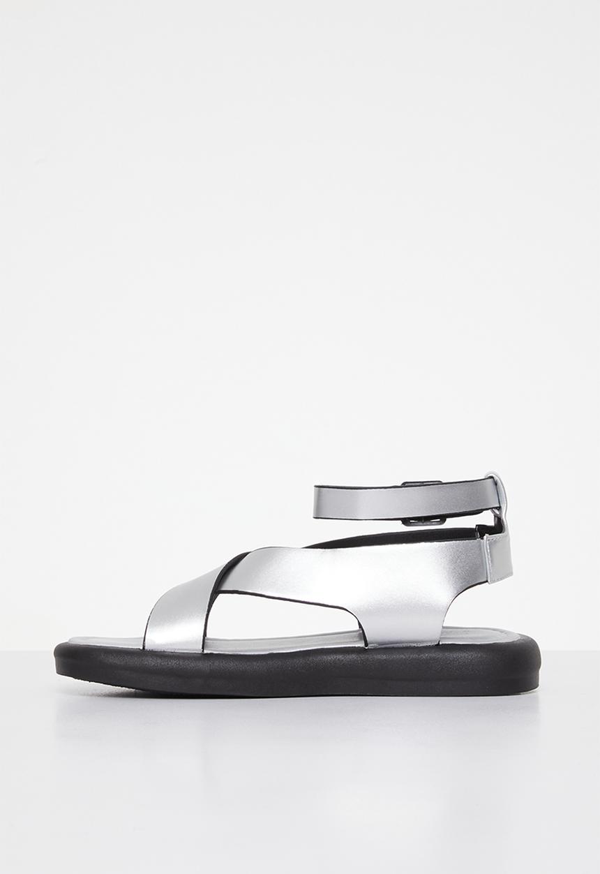 Rebel Republic - Girls crossover strap sandal - silver