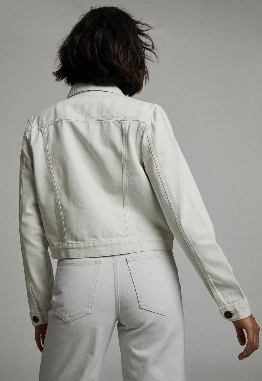 Cotton On - Girlfriend denim jacket - white haven
