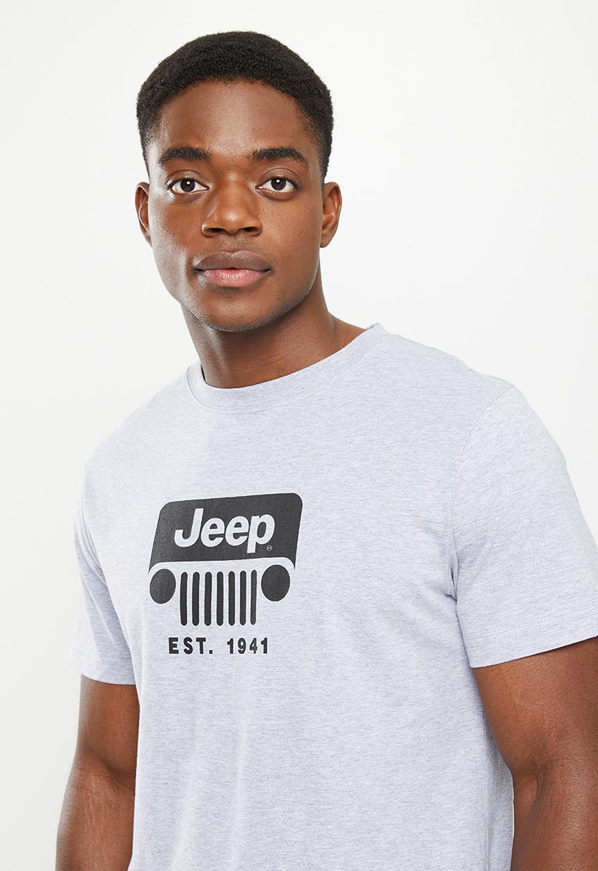 JEEP - Grille icon print tee - grey melange