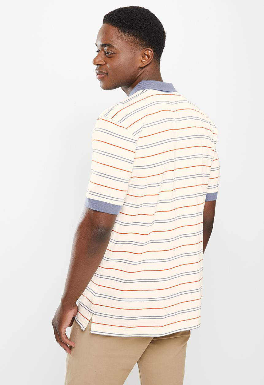 JEEP - Yd multi stripe golfer  - oxyfire & blue multi