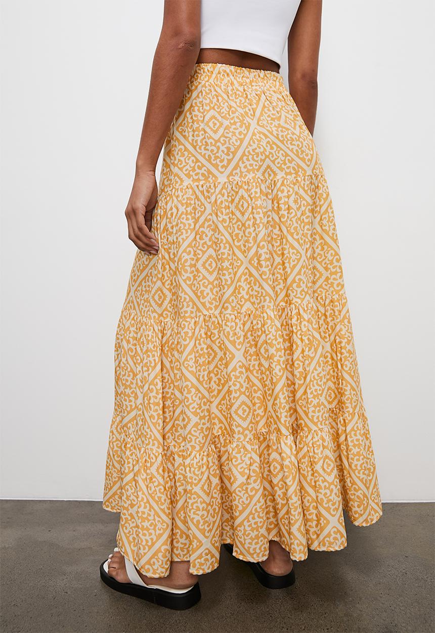 Superbalist - Tiered maxi skirt - orange tile