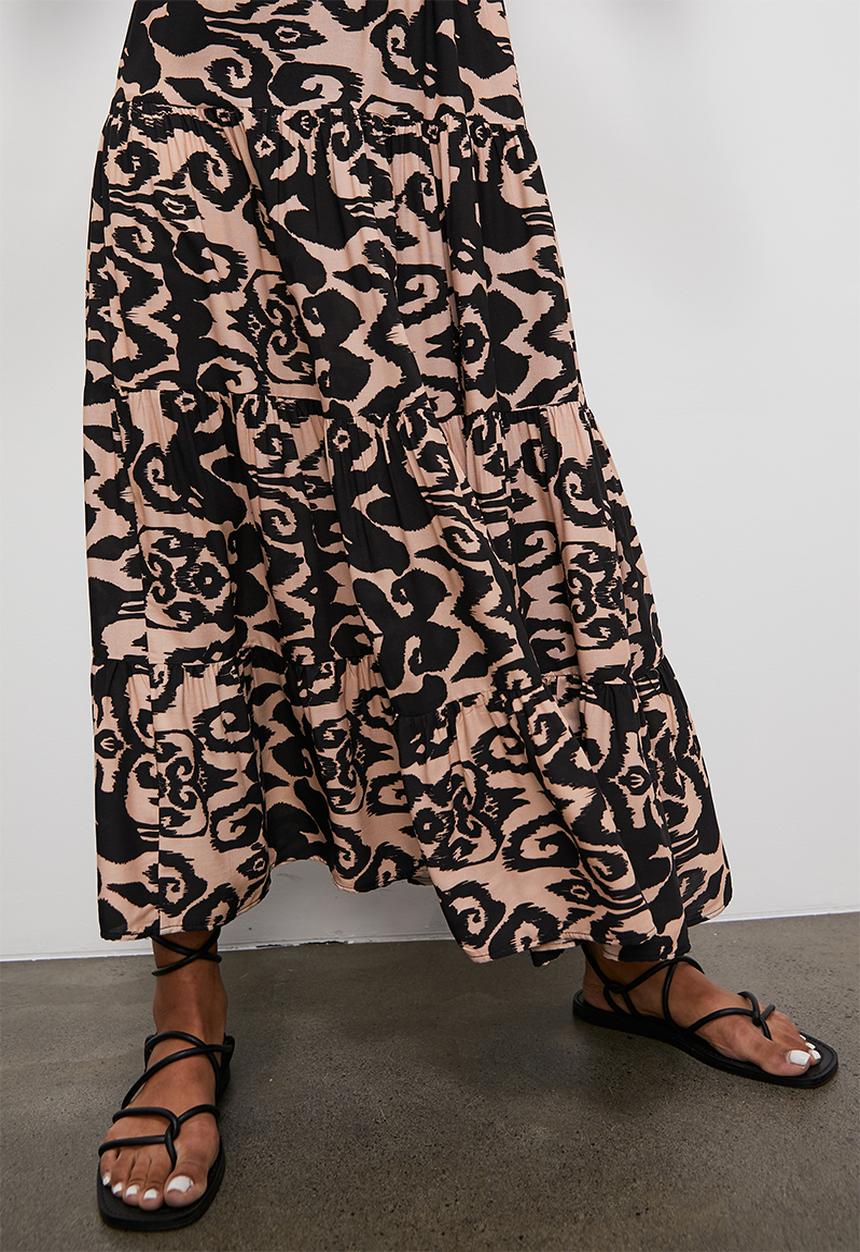 Superbalist - Tiered maxi skirt - sketched ikat