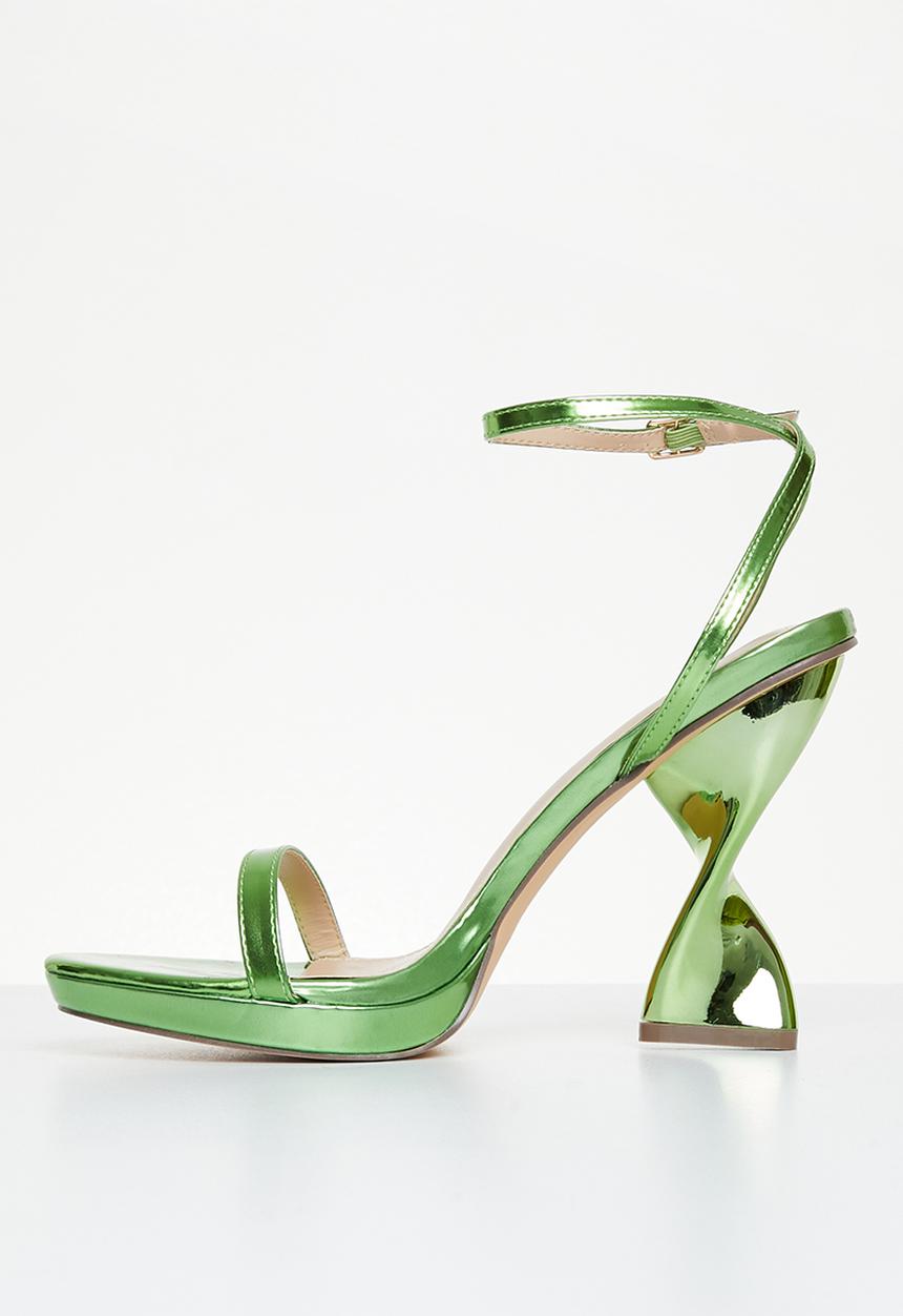 Miss Black - Tornado1 ankle strap heel - green
