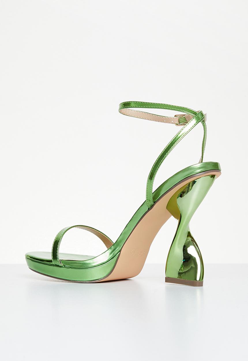 Miss Black - Tornado1 ankle strap heel - green