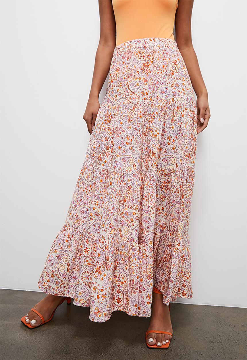 Superbalist - Tiered maxi skirt - soft paisley