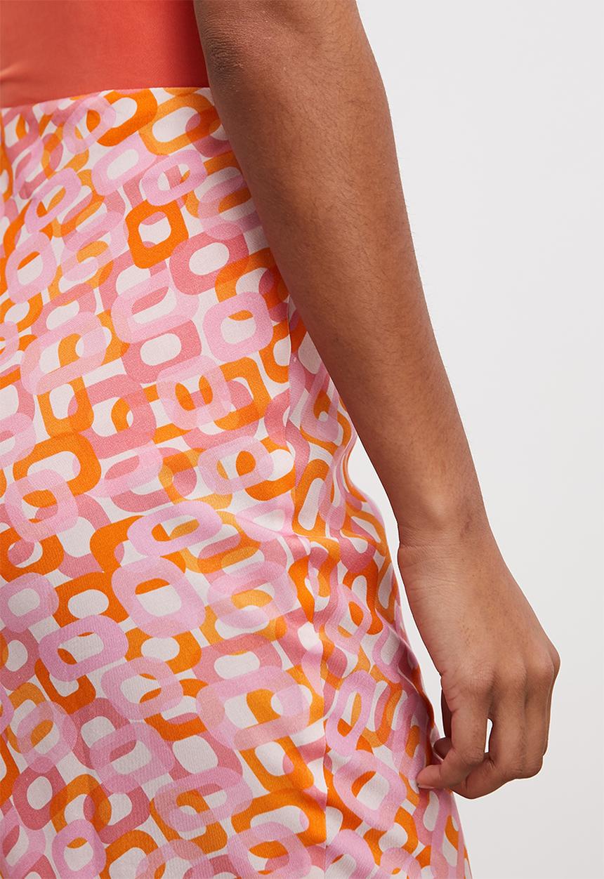 Superbalist - Printed column midi skirt - pink square