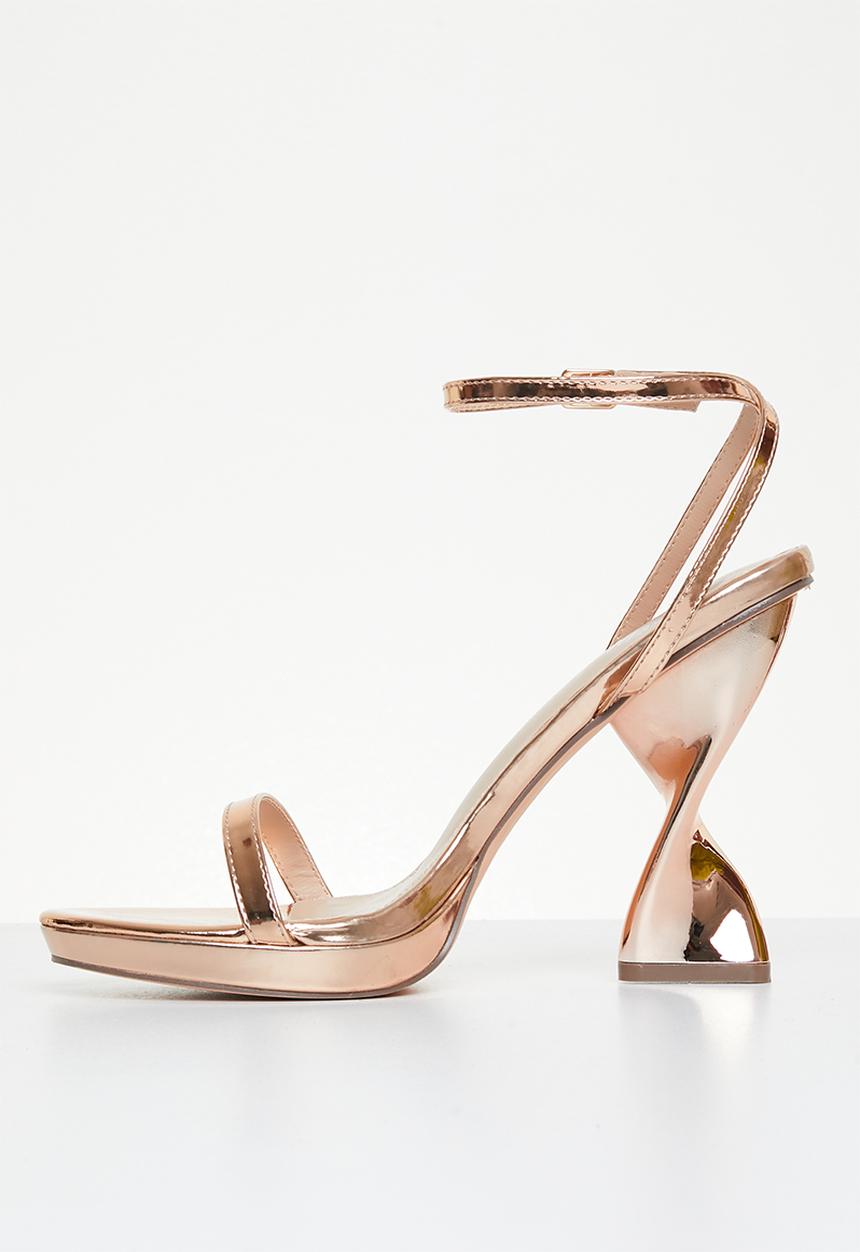 Miss Black - Tornado1 ankle strap heel - rose gold