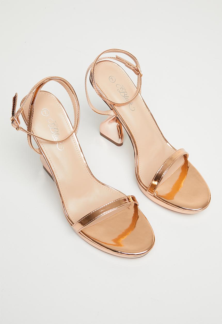 Miss Black - Tornado1 ankle strap heel - rose gold