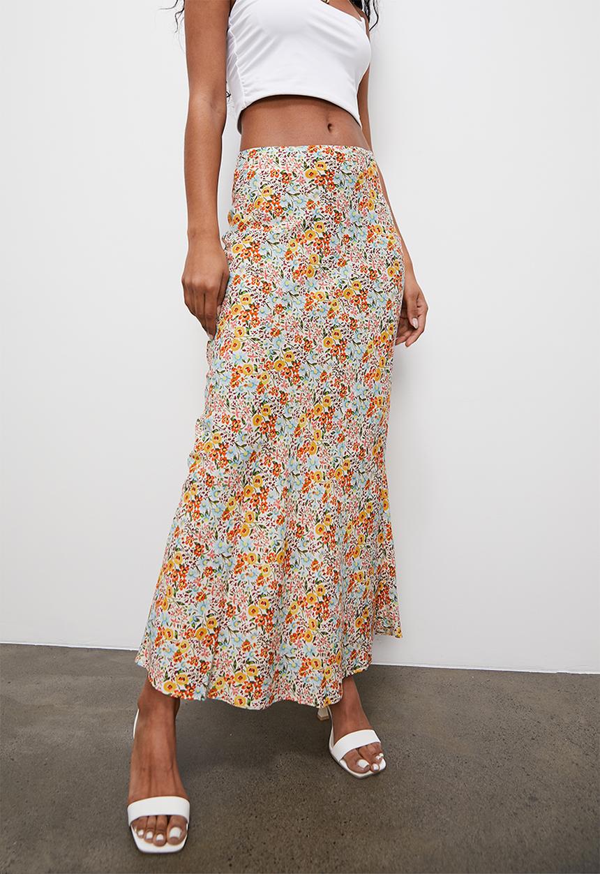Superbalist - Printed column midi skirt - femme ditsy