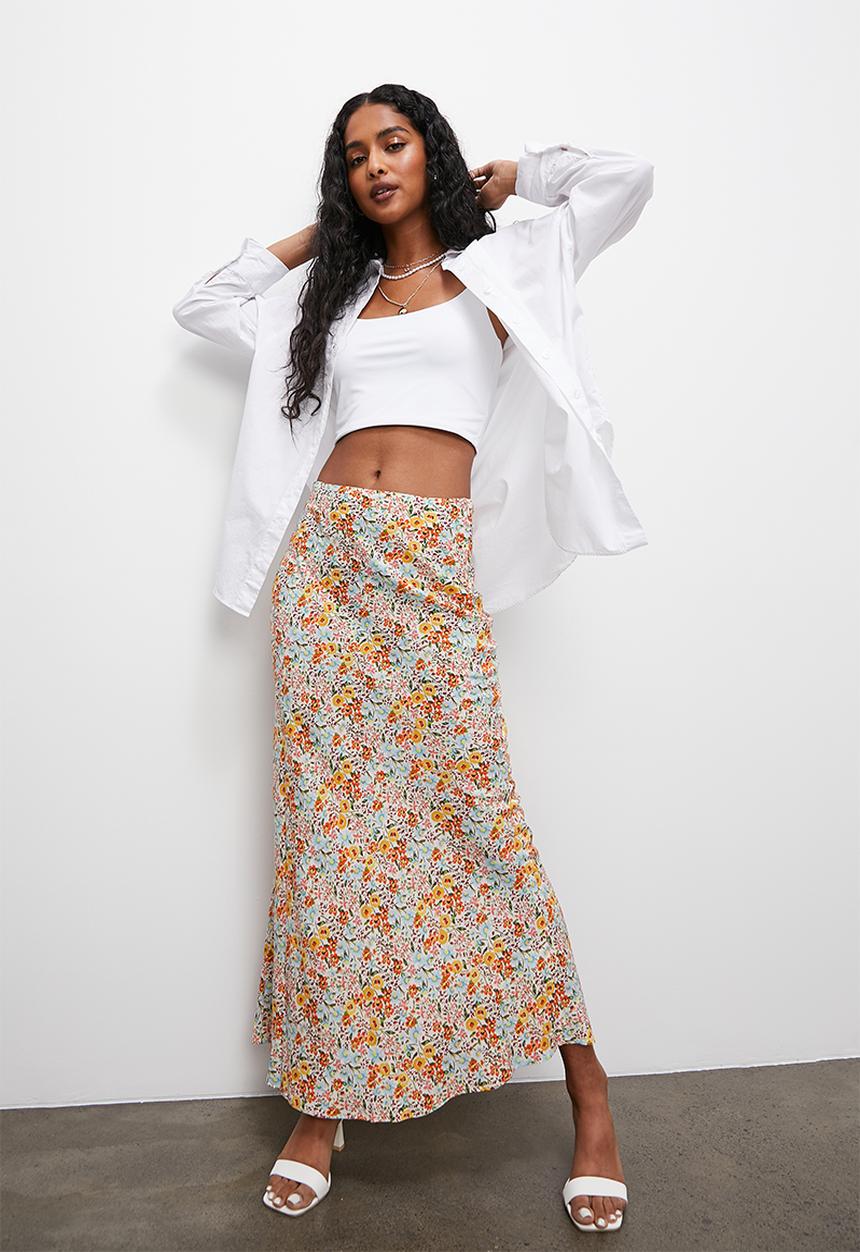 Superbalist - Printed column midi skirt - femme ditsy