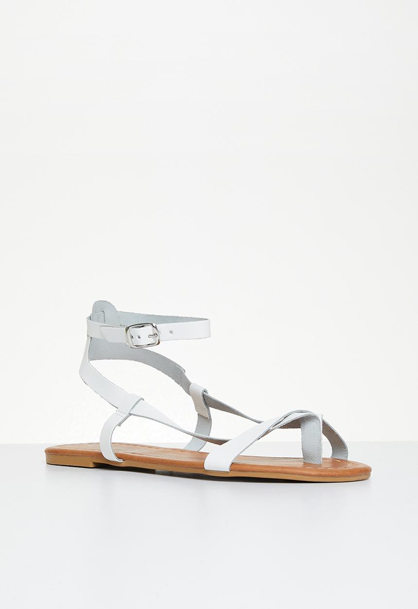Superbalist - Stace leather ankle strap sandal - milk