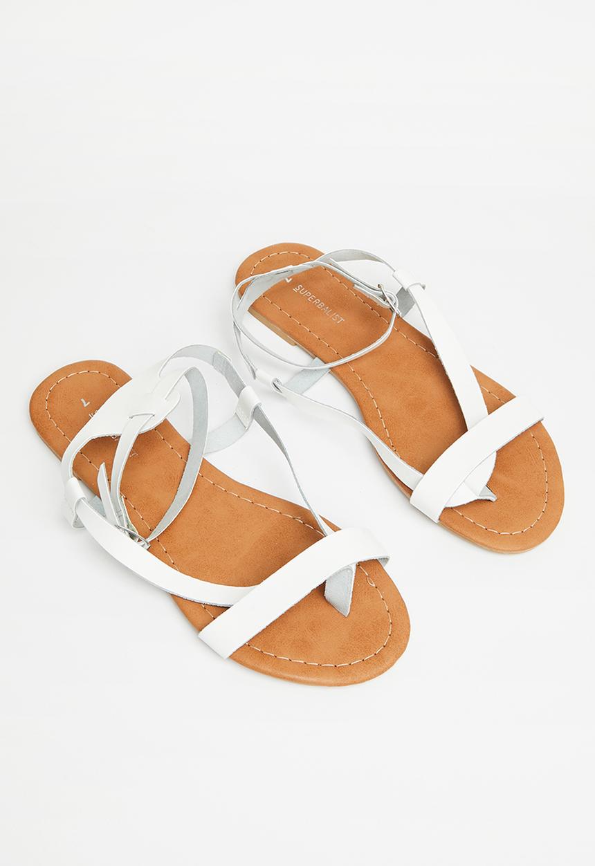 Superbalist - Stace leather ankle strap sandal - milk