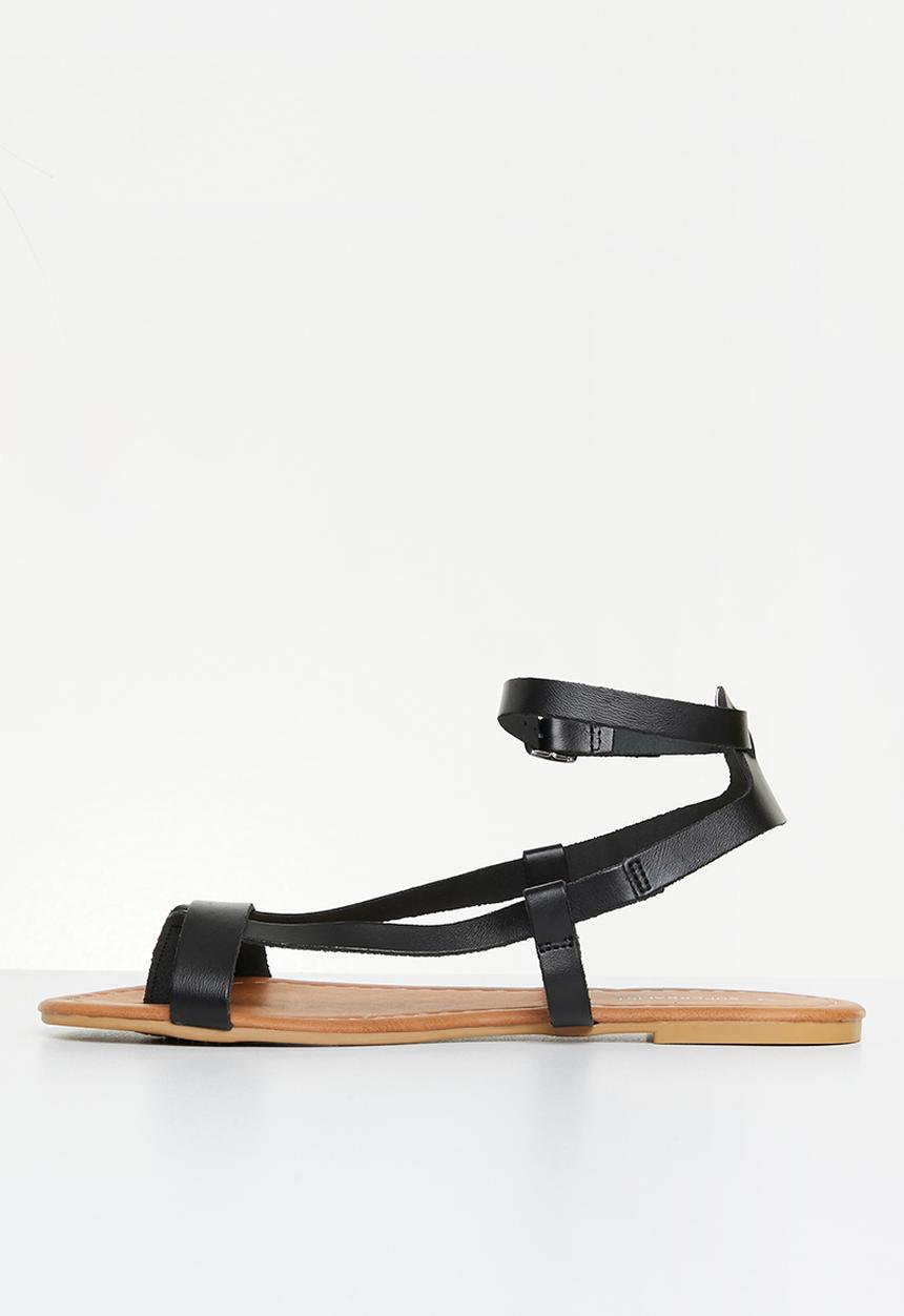 Superbalist - Stace leather ankle strap sandal - black