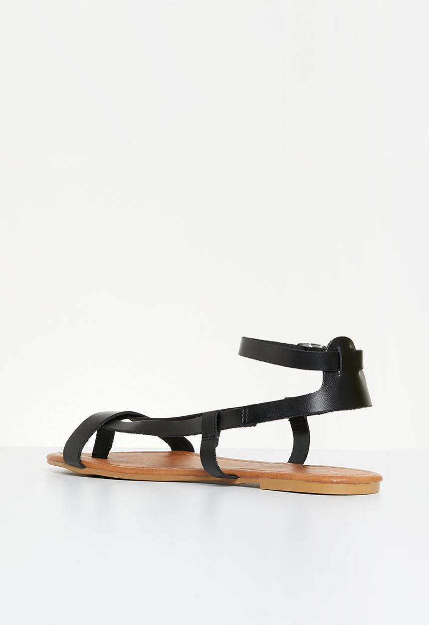Superbalist - Stace leather ankle strap sandal - black