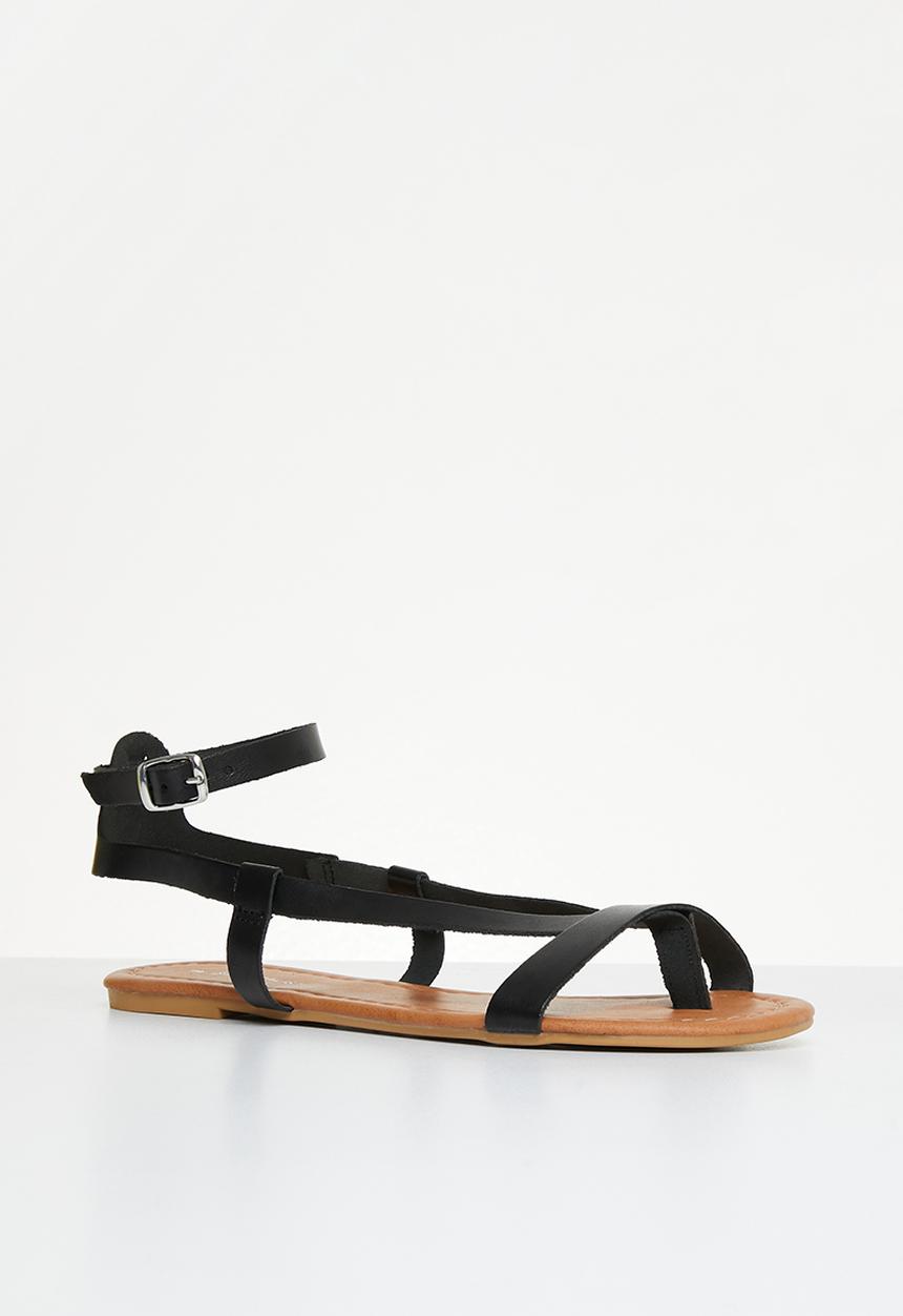 Superbalist - Stace leather ankle strap sandal - black