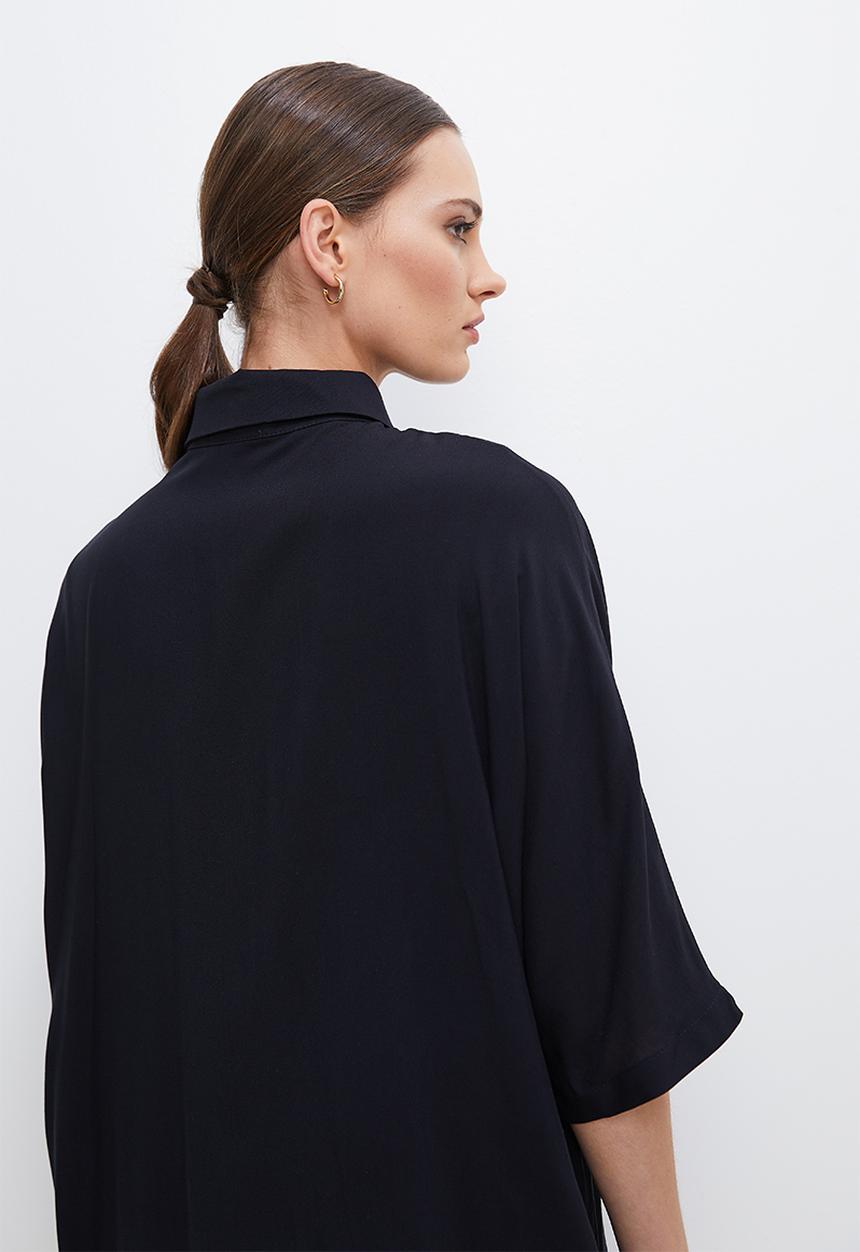 edit - Oversized boxy shirt - black