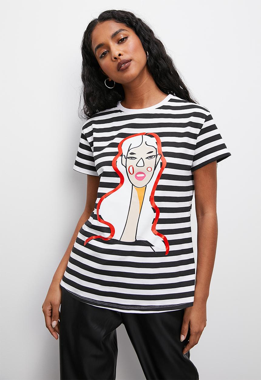 Superbalist - Relaxed tee - stripe graphic