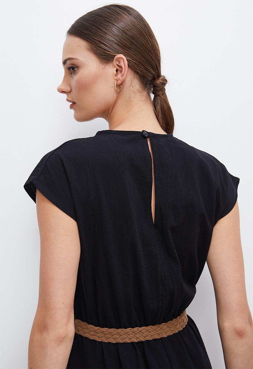 edit - Textured grown on sleeve maxi - black