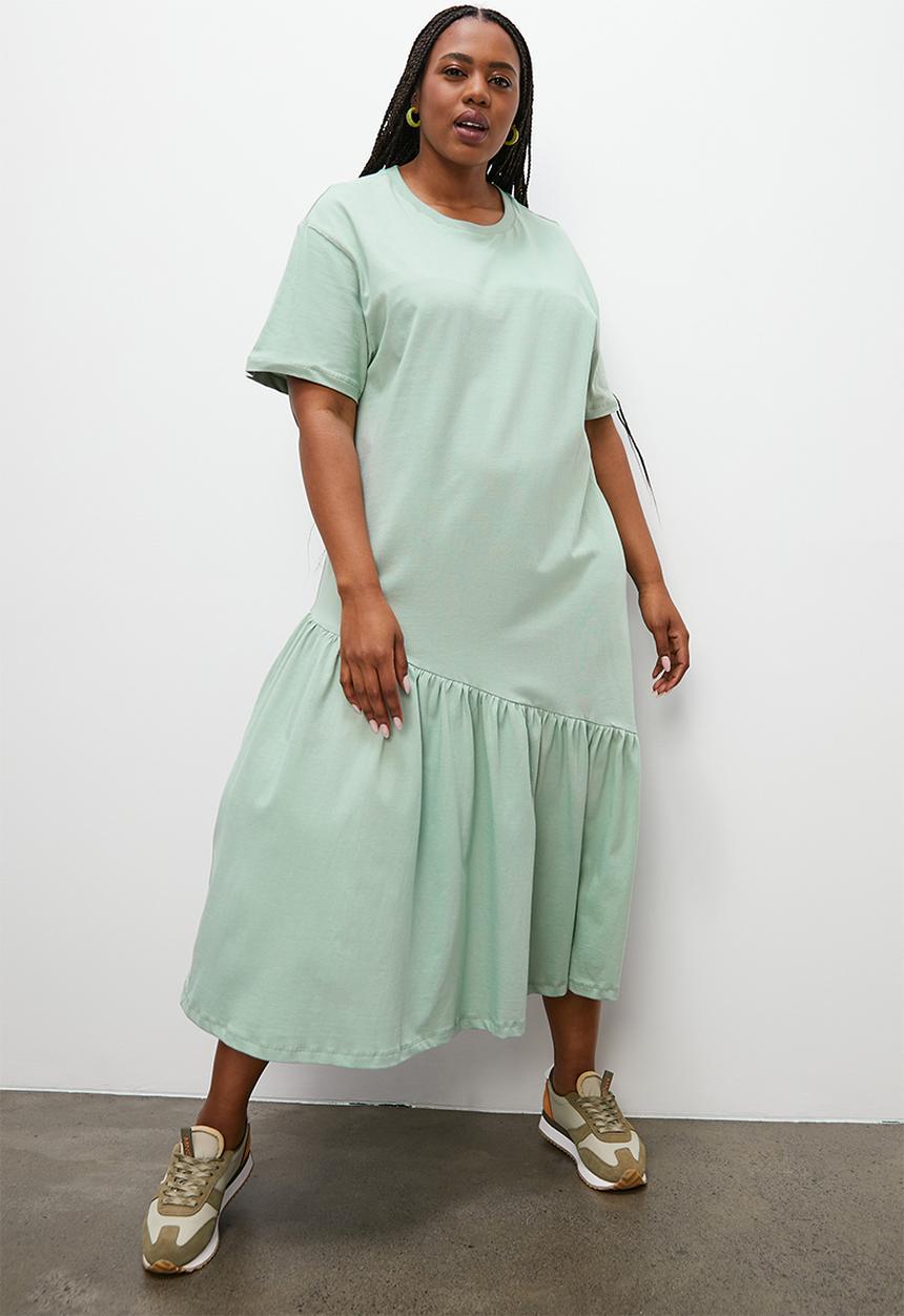 Superbalist - A-line T-shirt dress - sage
