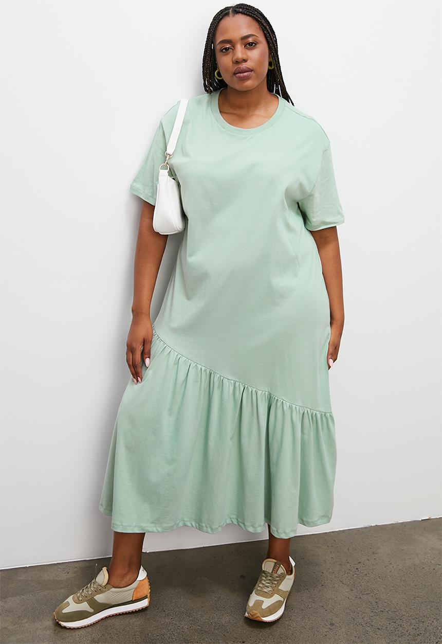 Superbalist - A-line T-shirt dress - sage