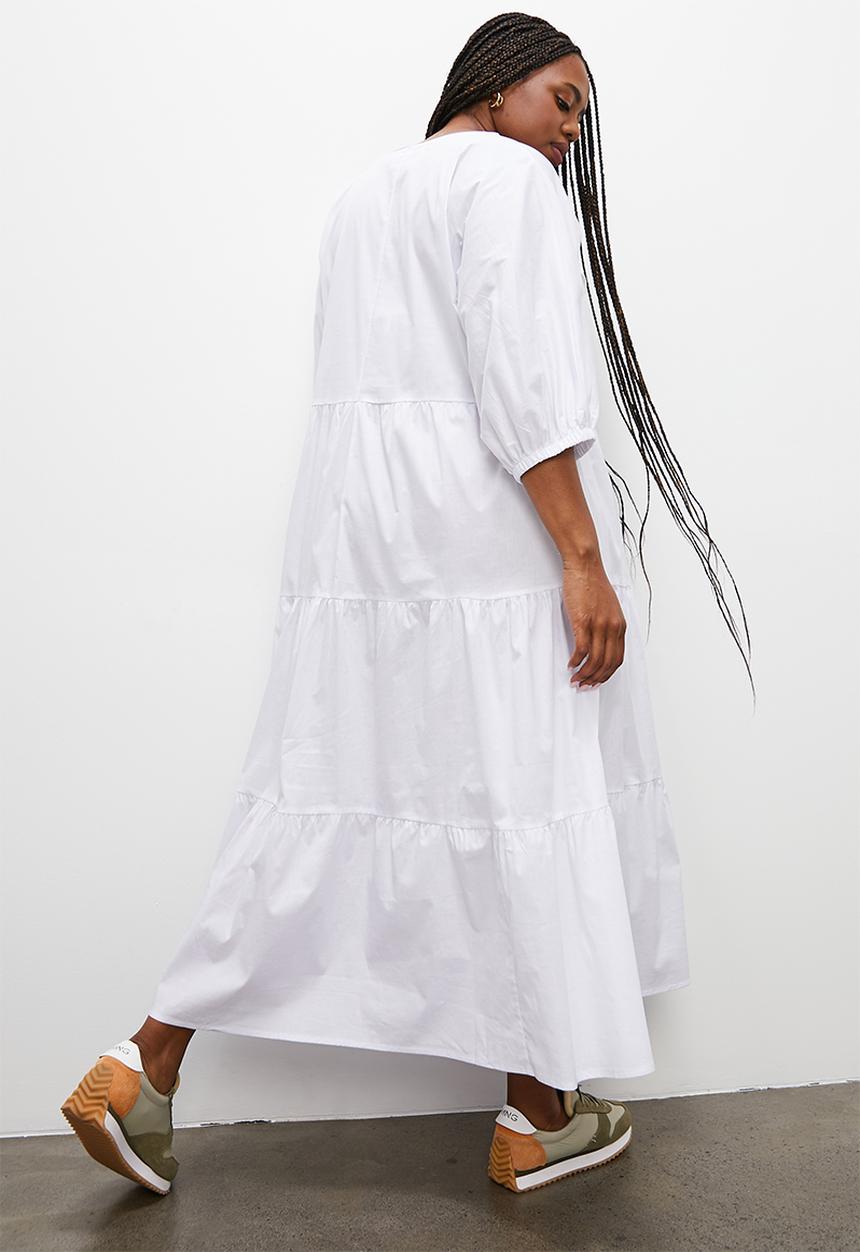 Superbalist - Tiered midi dress - white