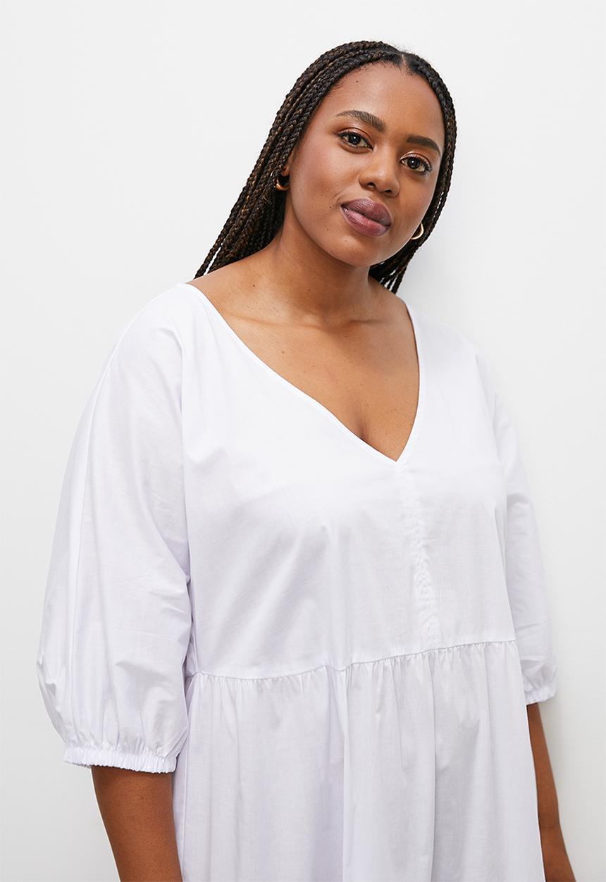 Superbalist - Tiered midi dress - white