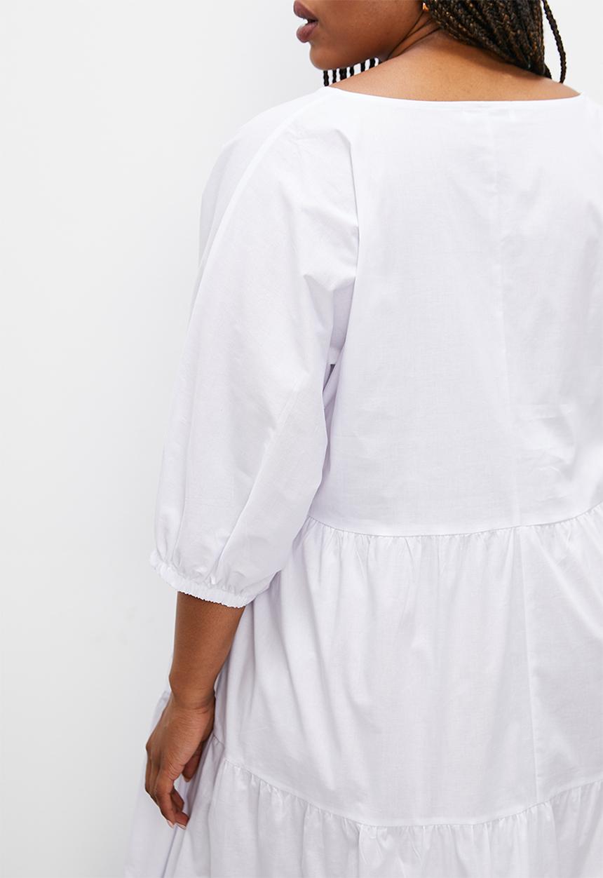 Superbalist - Tiered midi dress - white