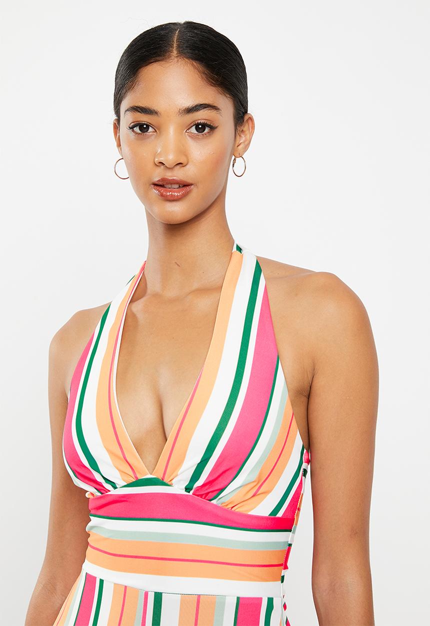 SISSY BOY - Comfort zone: stripe jumpsuit with neck tie - multi 