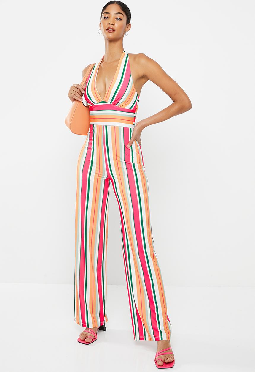SISSY BOY - Comfort zone: stripe jumpsuit with neck tie - multi 