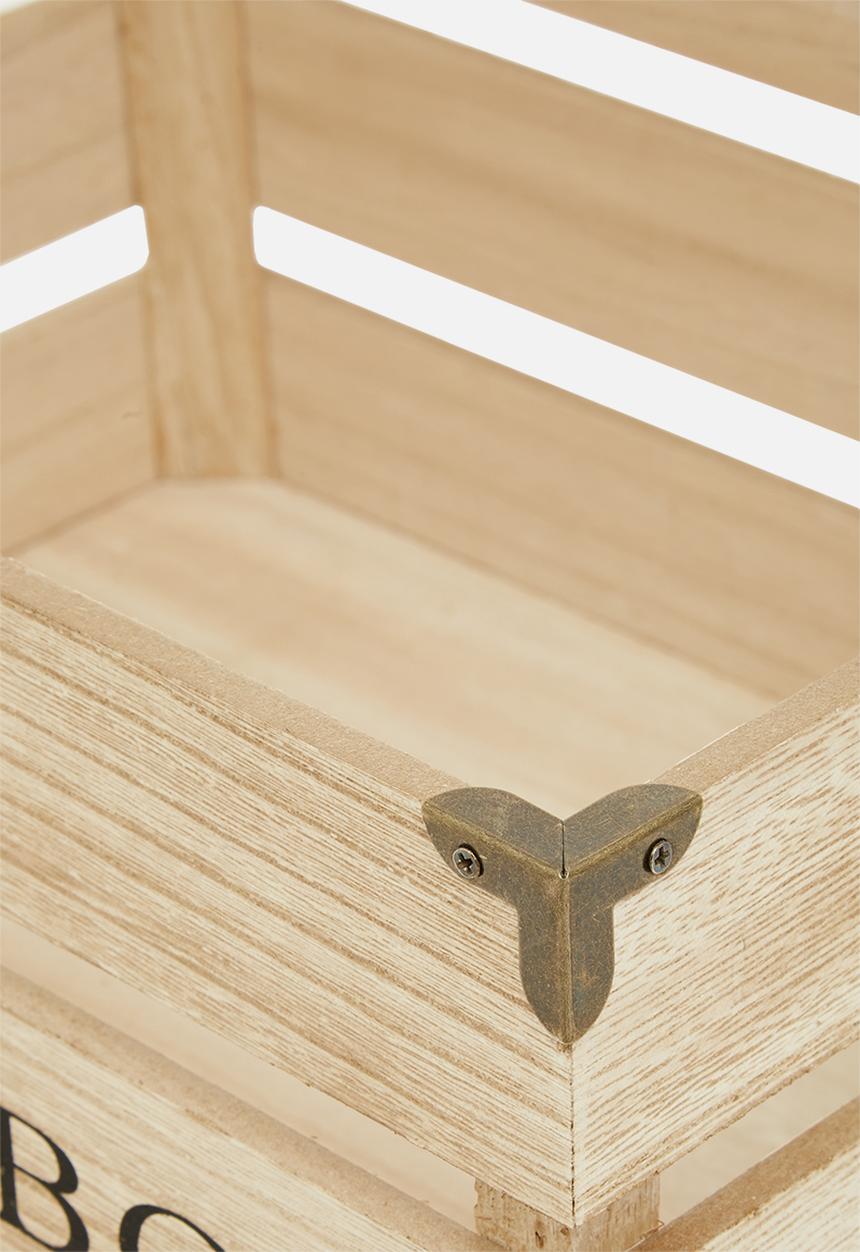 H&S - Wood crate organizer 3 pcs - natural