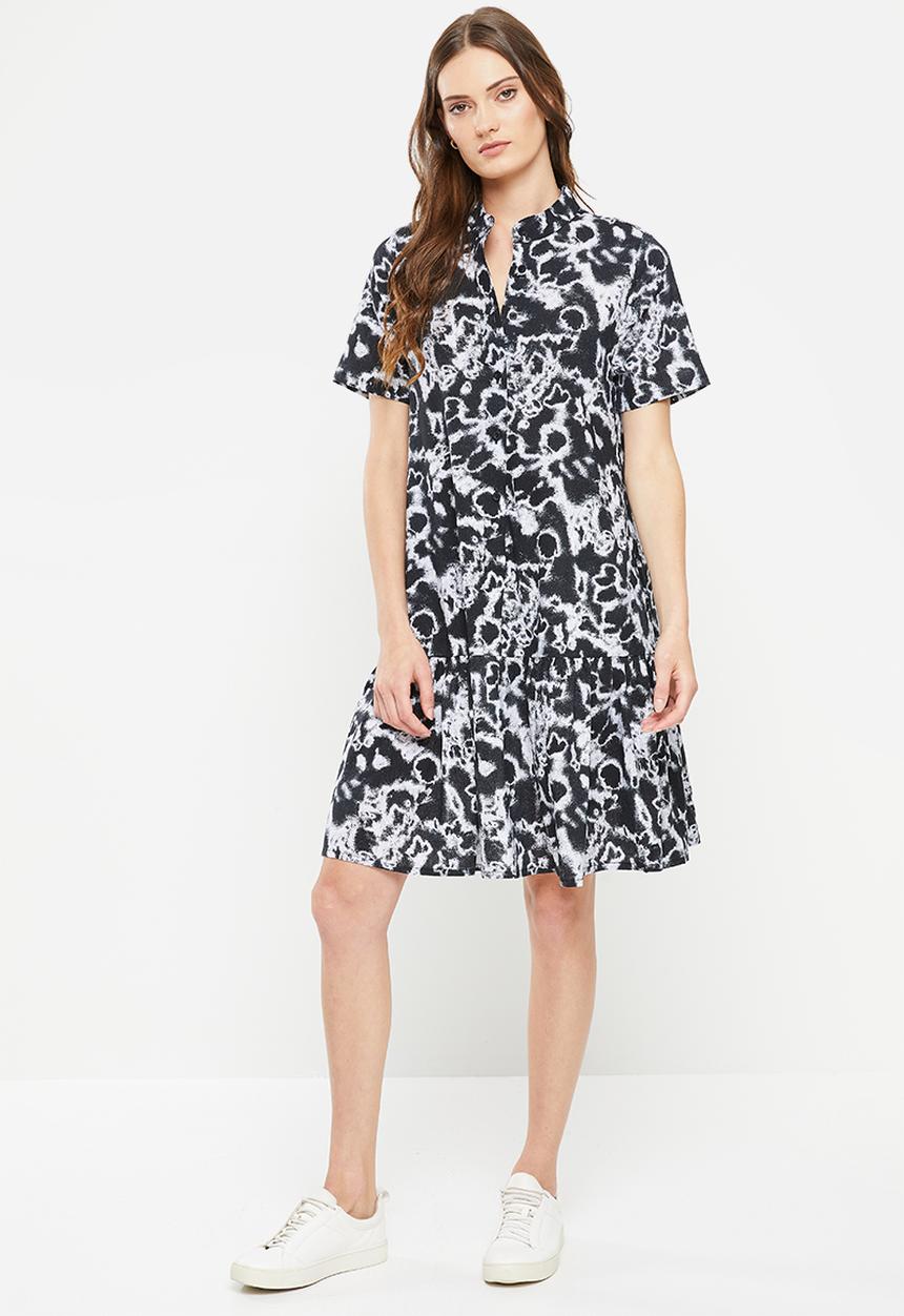 AMANDA LAIRD CHERRY - Oslo dress -  black & white tie dye